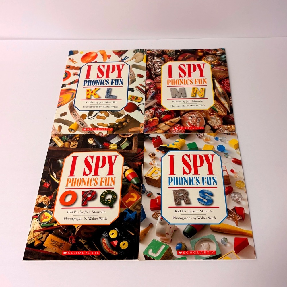 Scholastic I Spy Phonics Fun Lot 4 Books Jean Marzollo Walter Wick KL MN OPQ RS